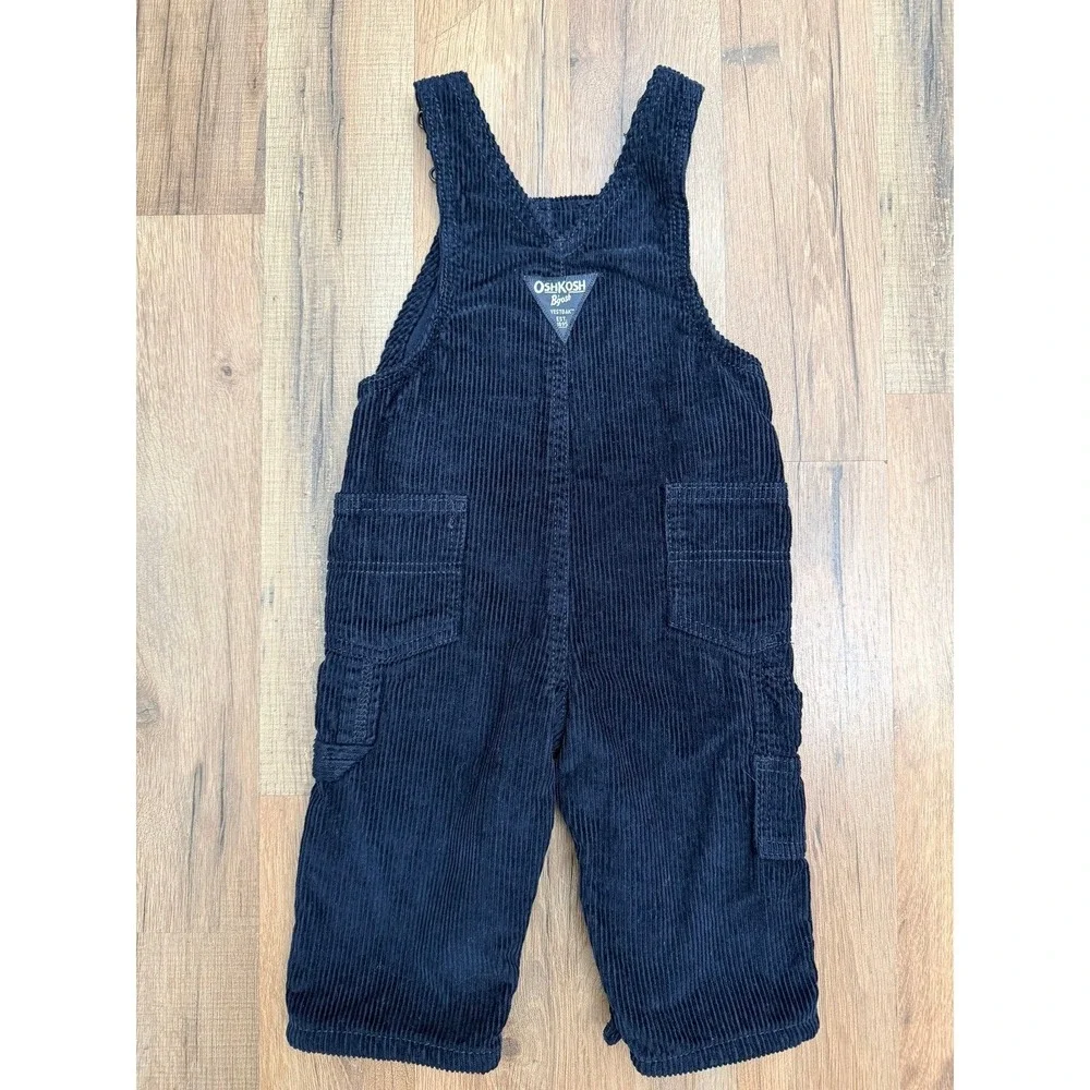 OshKosh B'gosh Baby Navy Corduroy‎ Overalls 9M Adjustable Straps